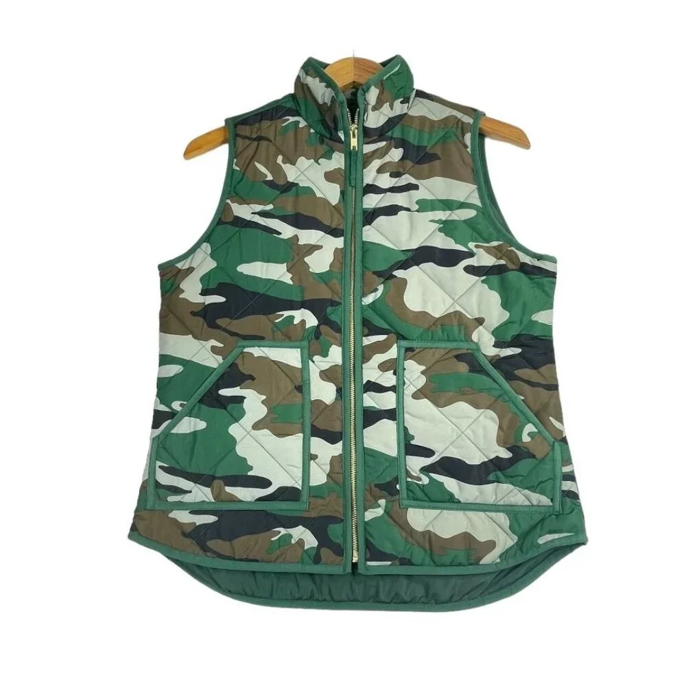 J. Crew Mercantile  Camo/Excursion Printed Quilted Vest Size Small Green